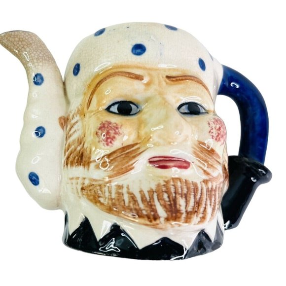 Teapot Vintage Toby Style Bearded Man Hand Painted Made in Japan 5" x 7" - Picture 2 of 8